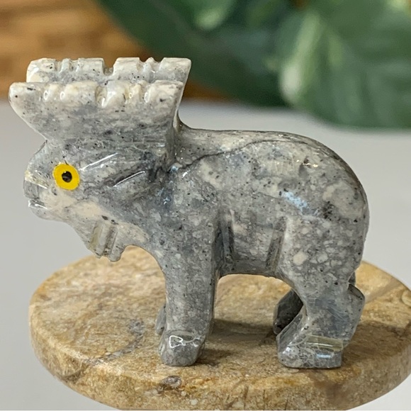Handmade Other - Miniature MOOSE Stone Carving Mini Figurine Steatite Soapstone Carved Animal Elk